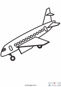דף צביעה מטוס ג'מבו מתכונן לנחיתה