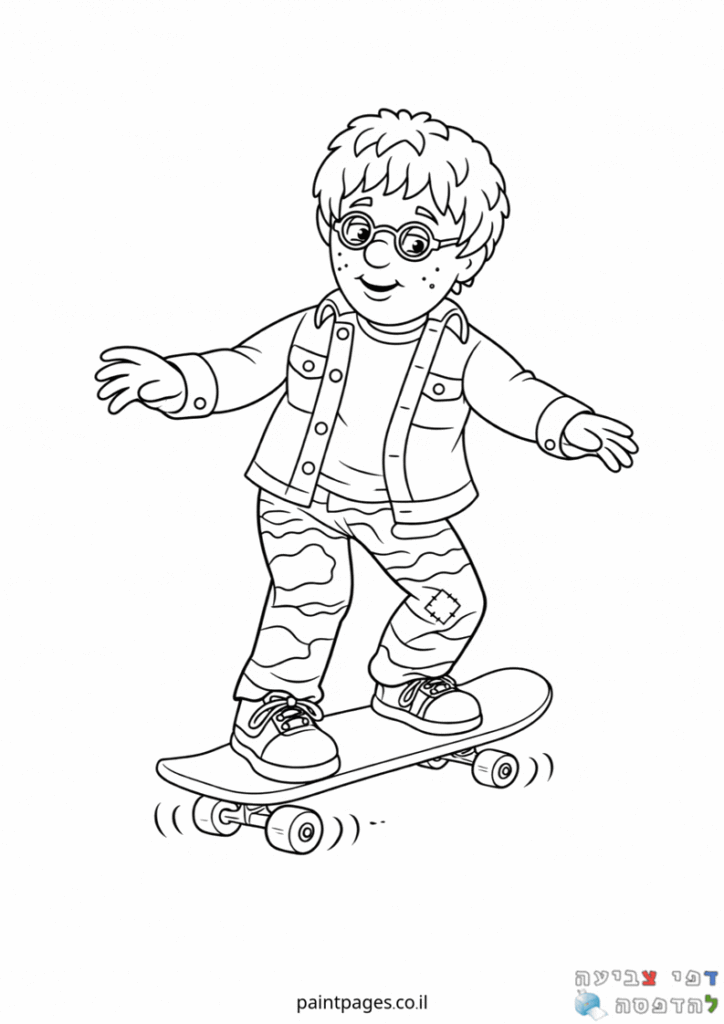 אדם פרייס גולש על סקייטבורד