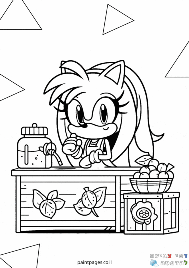 איימי בדוכן לימונדה לצביעה