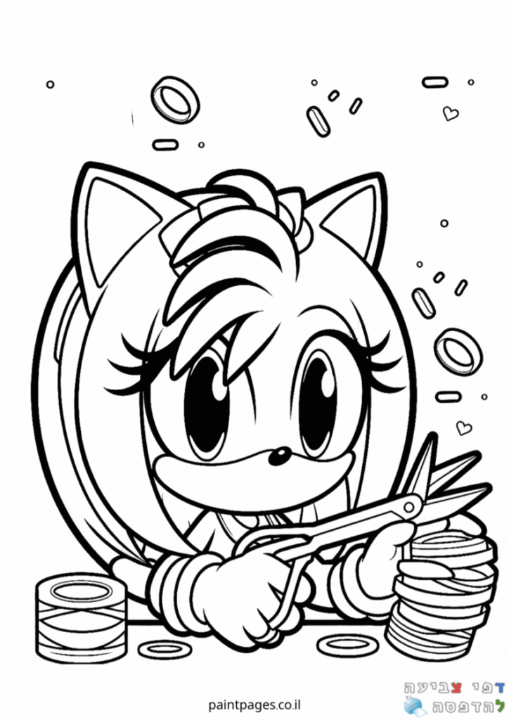 איימי בעבודת יצירה לצביעה