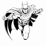 דף צביעה של גיבור על מעופף מתאים לילדים אוהבי יצירה וצביעה חופשי ושחור לבן להדפסה באתר דפי צביעה להדפסה די.סי. גיבורי על