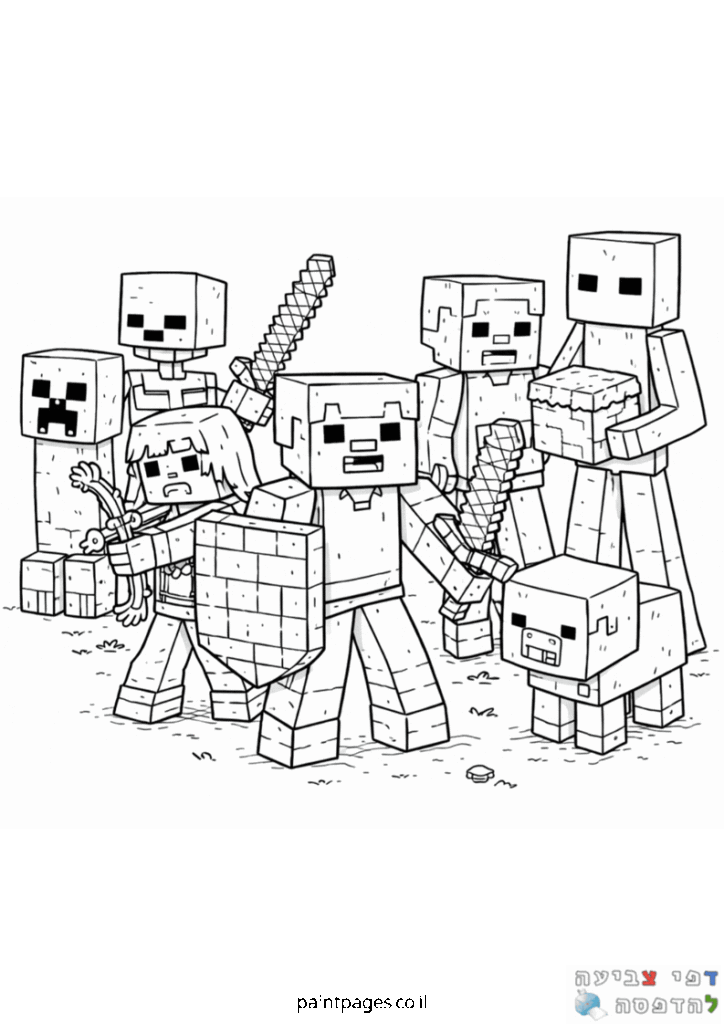 דמויות מיינקראפט לצביעה