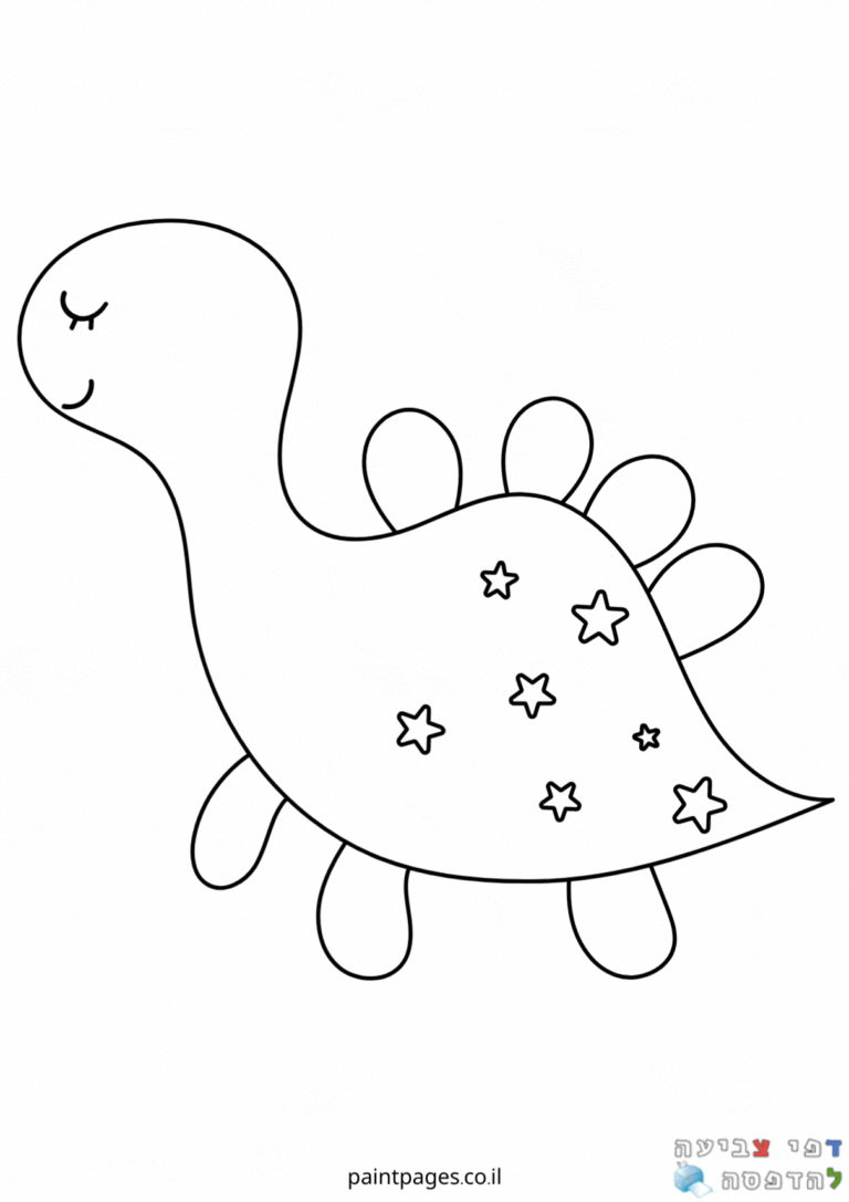 דף צביעה בייבי דינוזאור חמוד