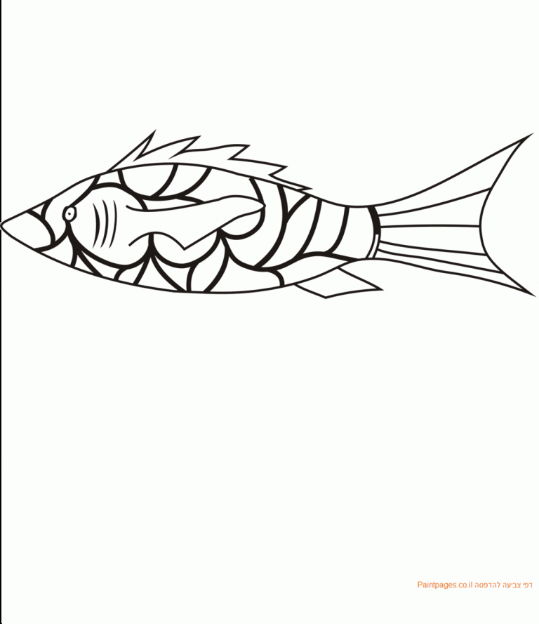 דף צביעה דג יפיפה
