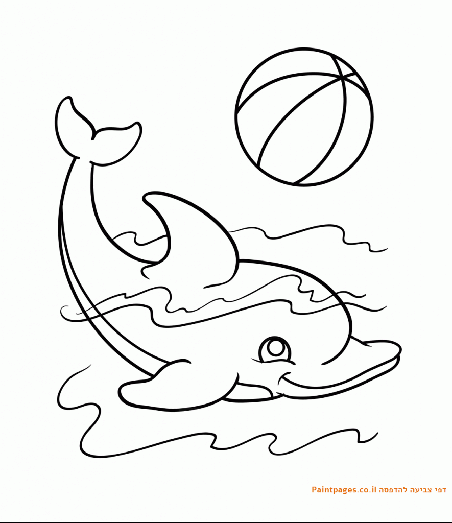 דף צביעה דולפין להדפסה