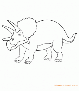 דף צביעה דינוזאור טריצרטופס להדפסה