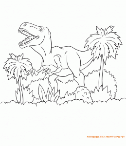 דף צביעה דינוזאור רקס להדפסה