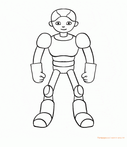 דף צביעה ילד רובוט