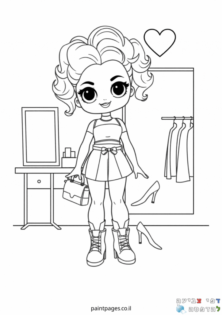 דף צביעה לול לבנות