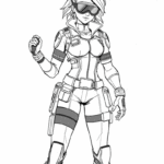 דף צביעה של לוחמת בחליפה עם משקפיים לילדים שאוהבים יצירה וצביעה מתאים להדפסה. דפי צביעה לילדים באתר זה.