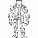 דף צביעה לילדים דמות לוחם לבוש שריון מתאים להדפסה פעילות יצירה וצביעה מושלם לילדים שאוהבים הרפתקאות ודמויות מצוירות