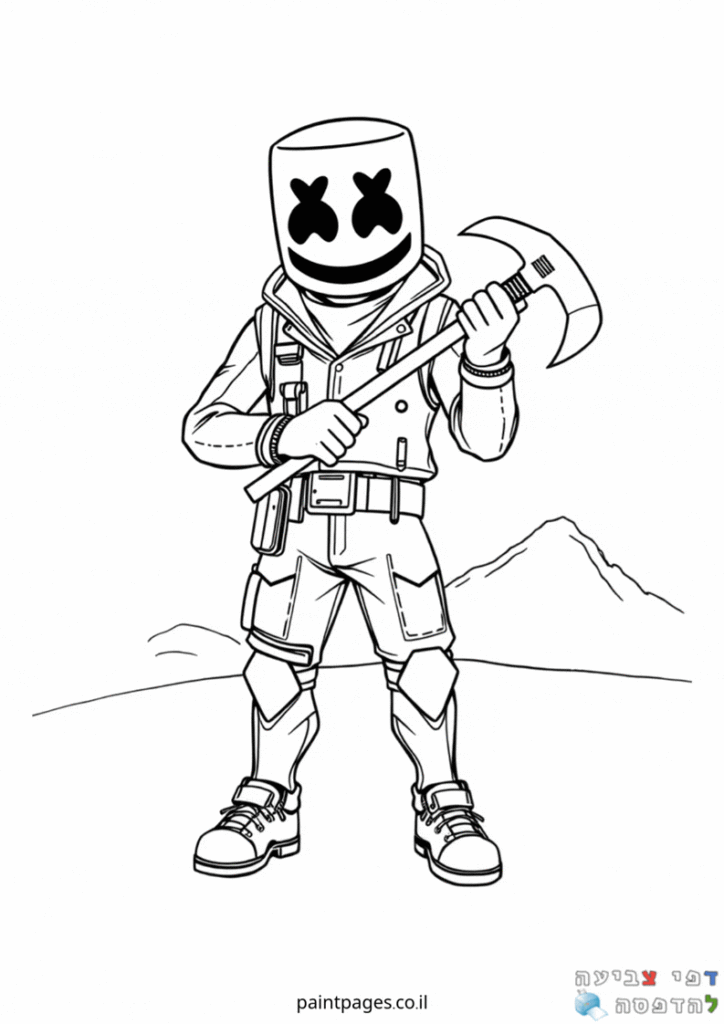 דף צביעה פורטנייט מרשמלו