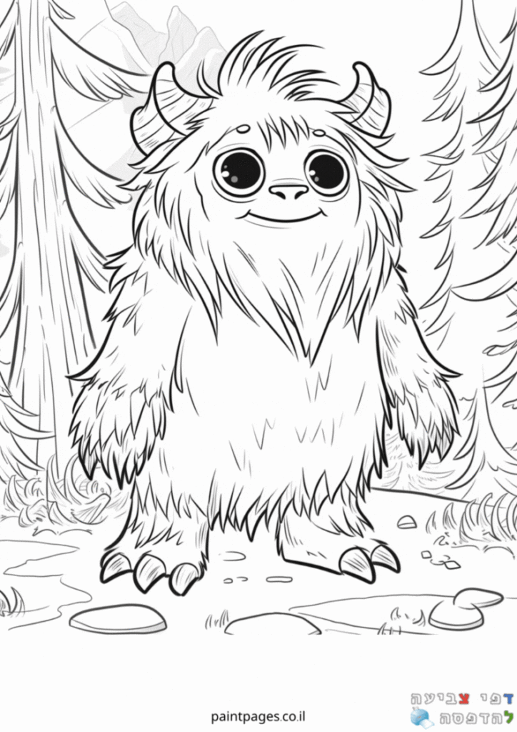 יצור מפלצת מטייל ביער לצביעה