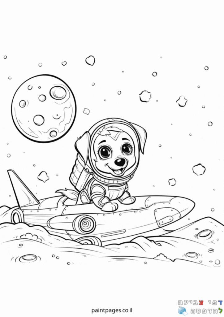 כלב טס בחללית לצביעה