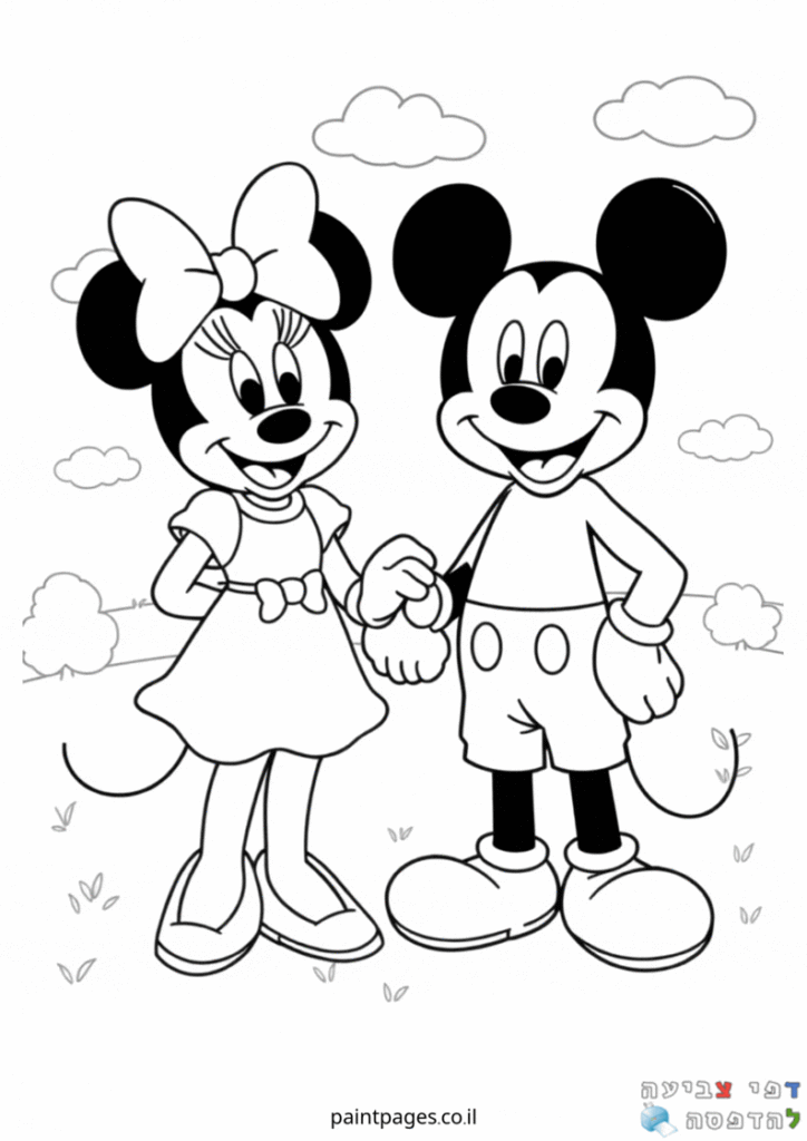 מיני מאוס ומיקי מאוס יחד לצביעה