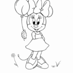 דף צביעה לילדים עם דמות מצוירת מחזיקה בלון בקו שחור לבן מתאים לפעילות יצירה וצביעה מהנה להדפסה בבית או בגן חובה