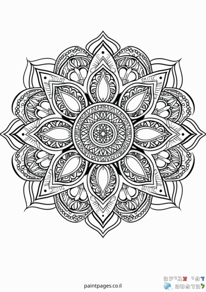 מנדלה – דף צביעה למבוגרים