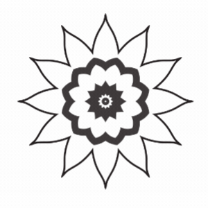 ציור להדפסה של פרח גיאומטרי בשחור לבן מתאים לילדים בכל הגילאים אוהבי פעילות יצירה וצביעה דפי צביעה להדפסה