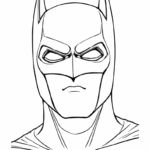 איור שחור לבן להדפסה של דמות עם מסכה מבט חמור דפי צביעה לילדים יצירה וכיף בבית ולכיתה מתאימים לגילאים שונים להנאה ופעילות יצירתית