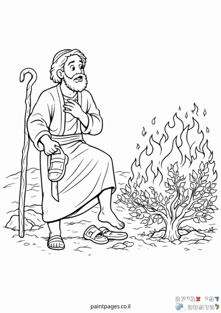 משה מול הסנה הבוער לצביעה