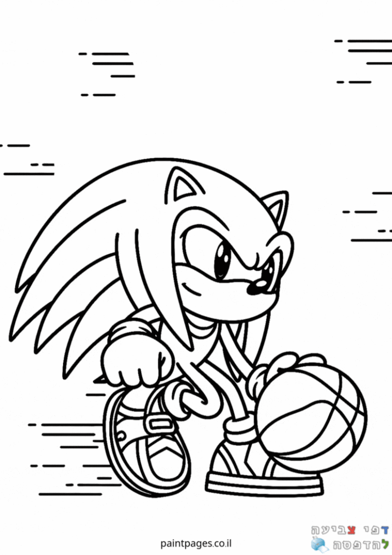 דף צביעה לילדים עם דמות מצויירת שמשחקת כדורסל מתאים לפעילויות יצירה וצביעה להדפסה מושלם לפיתוח כישורי יצירתיות ואמנות