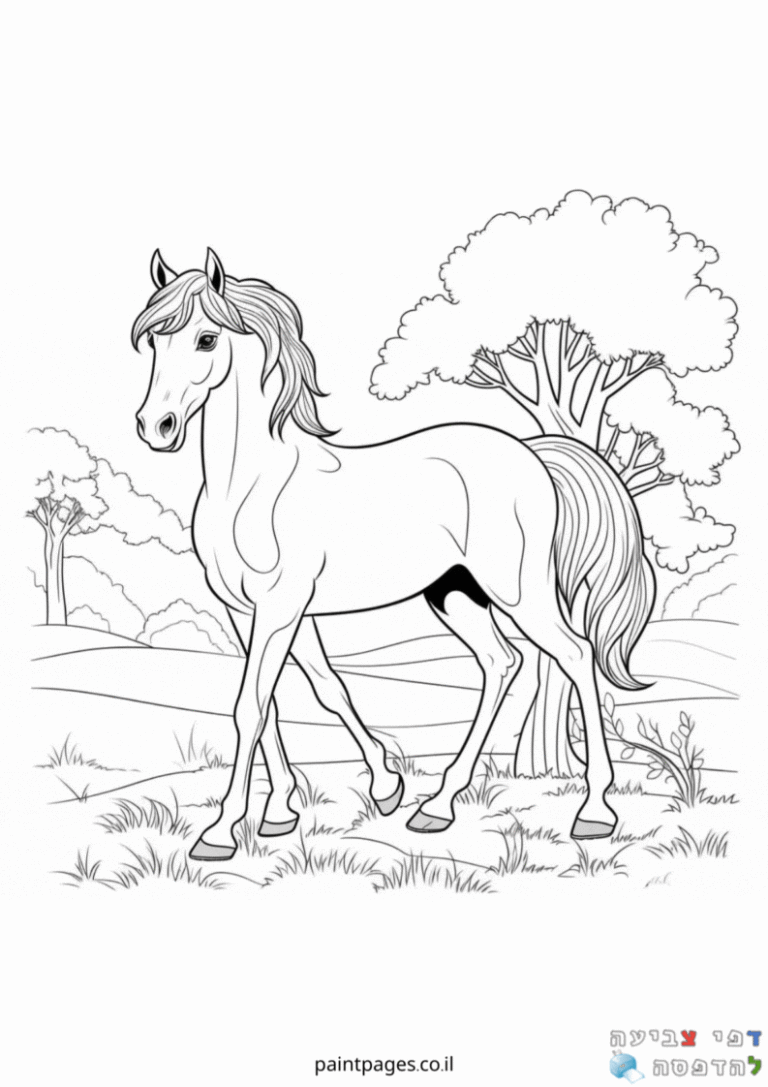 סוס מטייל ביער לצביעה