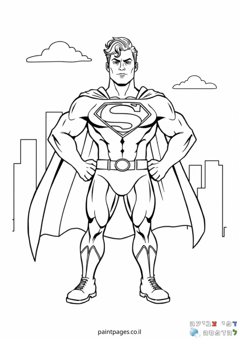דף צביעה גיבור על עם גלימה ללוחמי צדק ילדים אוהבים יצירה וצביעה הדפסה חינם באתר ציורים מקוריים לפעילות מהנה דפי צביעה לילדים