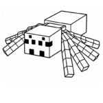 דף צביעה לילדים עם עכביש בסגנון פיקסלים מתאים להדפסה פעילות יצירה וצביעה ילדים שאוהבים עיצובי משחקים אינטרנט ודמויות פופולריות