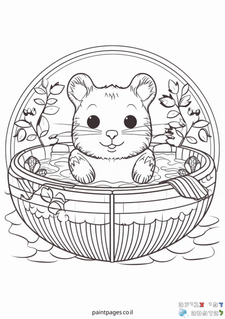 עכבר שוחה בסלסלת מים לצביעה