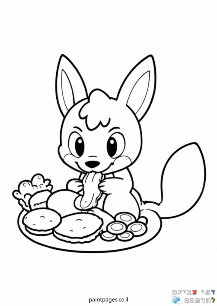 פוקימון לוקאריו מלקק עוגיות לצביעה