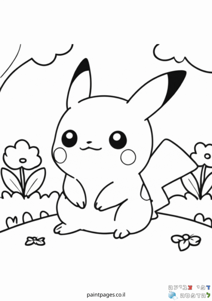 פיקאצו שמח לצביעה