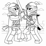 דף צביעה של לגו נינג׳ה לילדים פעילות יצירתית מהנה מתאים להדפסה וצביעה חינוכית לילדים שאוהבים נינג׳ה ויצירתיות