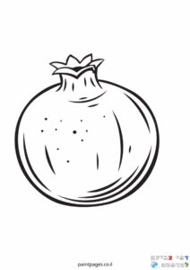 רימון לצביעה בשחור לבן מתאים למבוגרים באתר דפי צביעה מקוריים להדפסה למי שאוהבים פעילות יצירה וצביעה